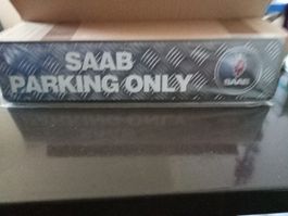 Blechschild-SAAB-PARKING ONLY -46 x 10 cm