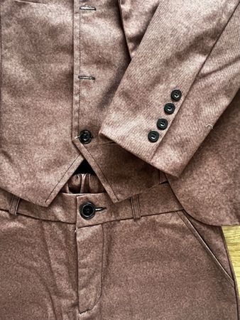 Herren Anzug 3-Teilig Sakko Weste Hose Gr S Braun