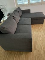 Ecksofa Stoff grau mit Bettfunktion