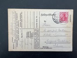 Feld Postkarte 1917  Deutschland -Schweiz     (G179)