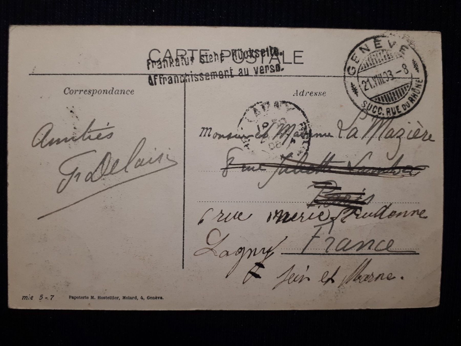 Cartoline postali: GENEVE 1908 - AVEC BATEAUX A VAPEUR – Usato da Ponto Valentino venduto da giorgia06 1