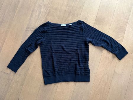ESPRIT - schwarzer, dünner Pullover mit Rippstruktur Gr. XS