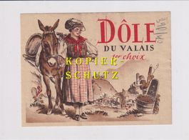 Etikette - Dôle du Valais 1er choix 1960 (gelocht) /bp