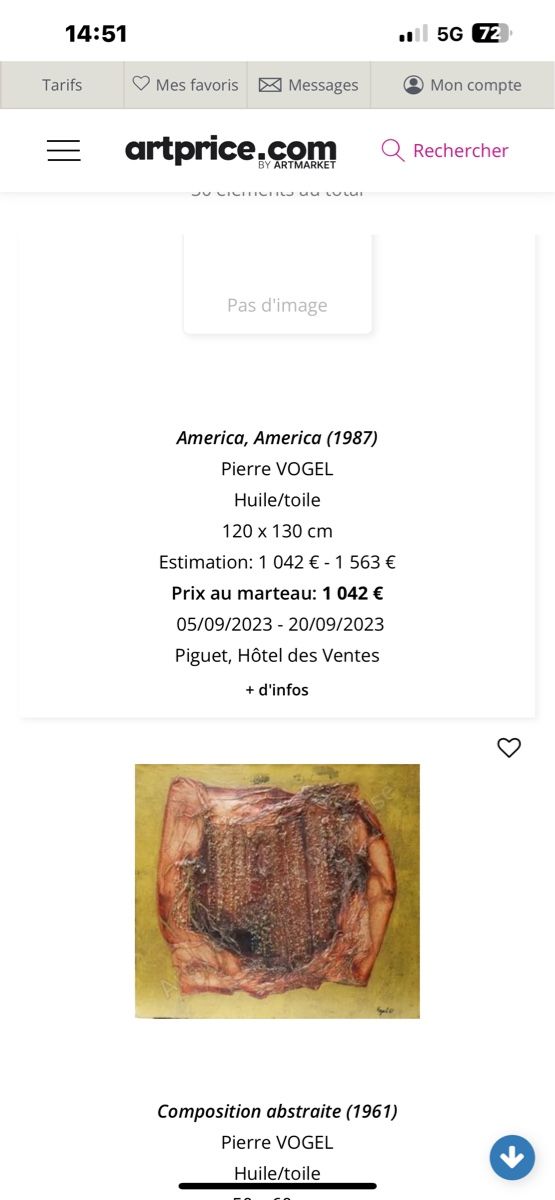 Gemälde: Pierre Vogel - Composition abstraite(1960) né en 1938 – Gebraucht aus Genève von Leboucheoreilles 8