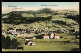 AK Appenzell, Gesamtansicht mit Säntis