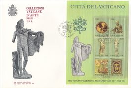 Vatikan Papacy and Art, Mi Block 7 auf FDC