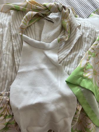 Sandro, ensemble motif fleur vert/blanc taille 1
