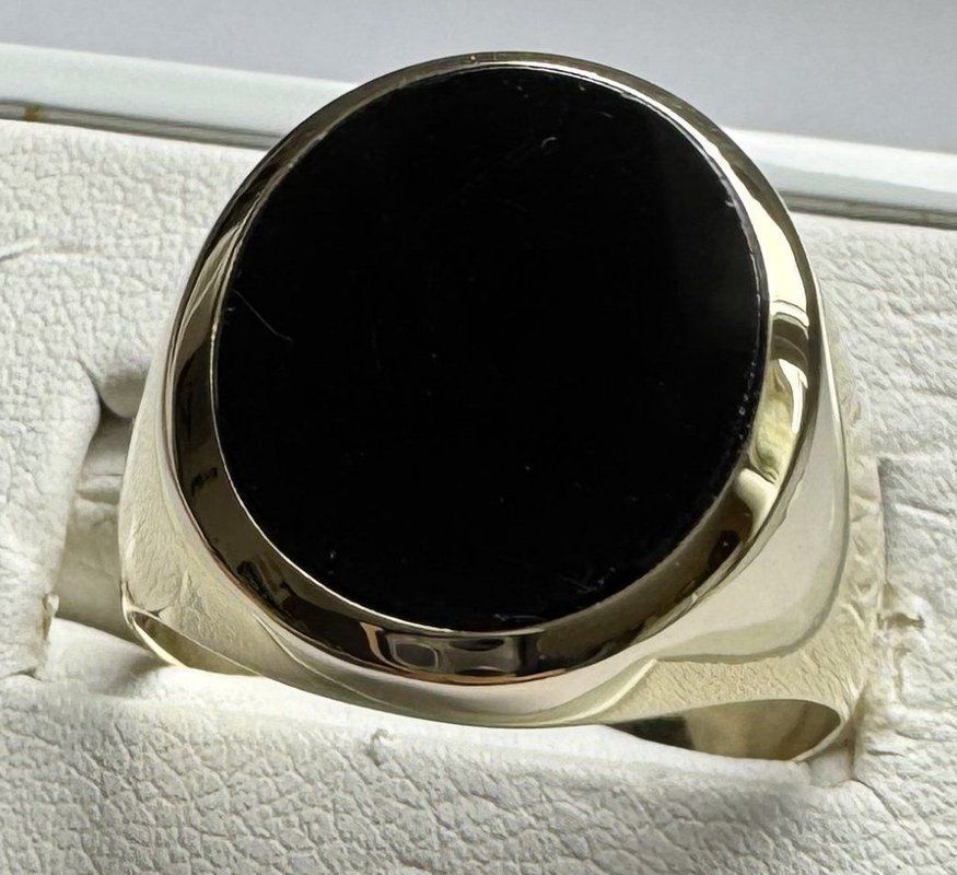 Ringe: Ring Gelbgold mit Onixplatte – Gebraucht aus Selkingen von Mazurit 4