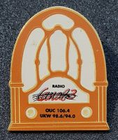 T706 Schmid Müller SWISS Made Design Pin Radio Canal 3 Biel