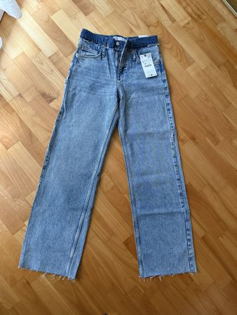 Zara Jeans neu mit doppeltem Bund, Grösse 34