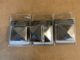 4 Pyramidenkappen, Zaunkappen, Pfostenkappen, Neu, 71x71mm