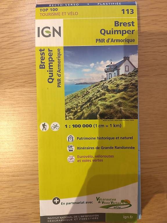 Modellini di ferrovie: Carte IGN tourisme et vélo - Brest - Quimper – Usato da Sion venduto da tomguibert