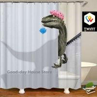 ✅ NEU Duschvorhang Dinosaurier Druck mit Haken