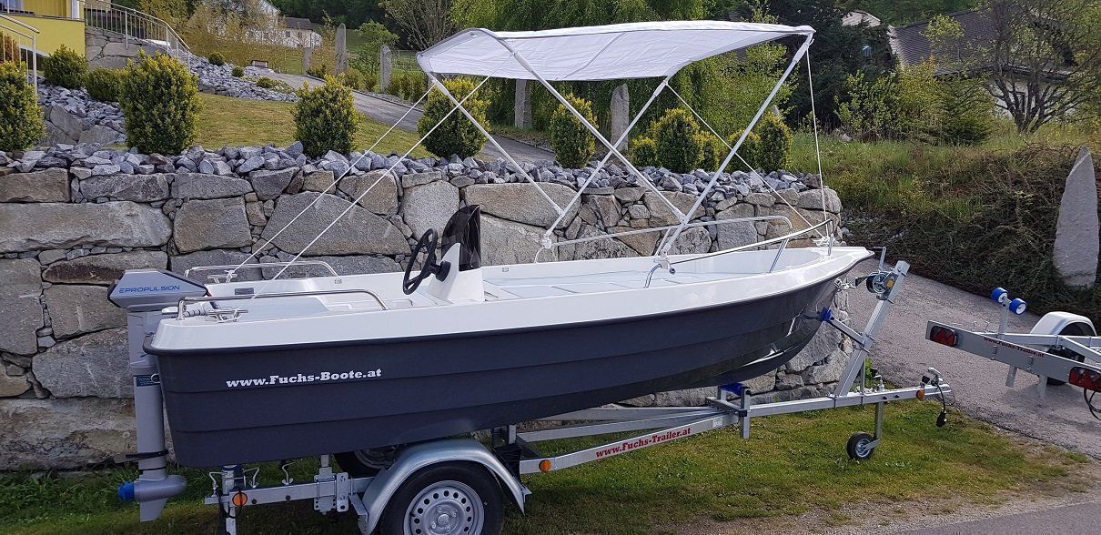 Barche: LAGERND NEU 420 DELUXE Boot Motorboot Ruderboot GFK Boot – Nuovo e nell'imballaggio originale da Aigen Schlägl venduto da Fuchs-Boote