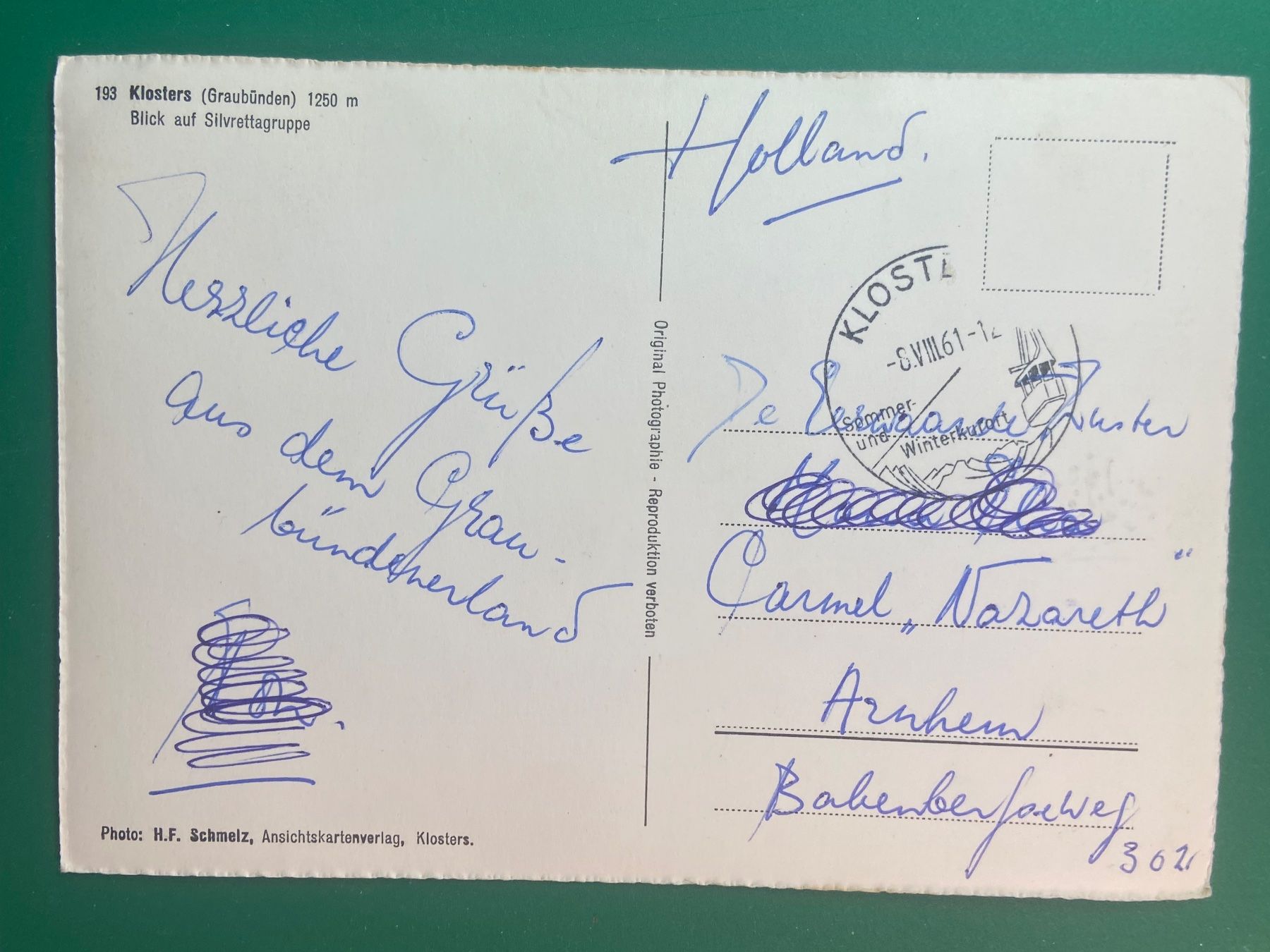 Cartoline postali: Klosters - Silvrettagruppe – Usato da Steg VS venduto da danwer74 1