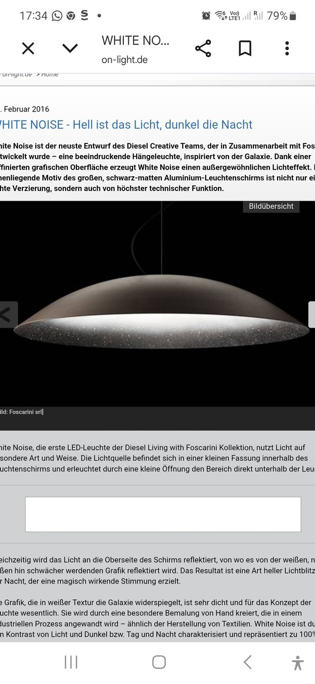 Foscarini Lampadari & plafoniere: Foscarini White Noise Sospensione – Usato da zollikon venduto da irissauer 1