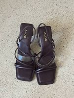 Aldo Dark Burgundy Strappy Heeled Sandals  Brand New