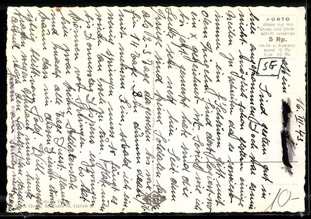 Cartoline postali: Unterterzen am Wallensee, Ortsansicht mi – Usato da Berlin venduto da bartko-reher 1