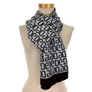 Écharpe Dolce & Gabbana laine motif logo gris noir