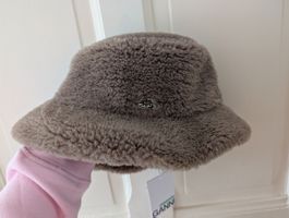 GANNI Bucket Hat, Fischermütze, Hut weiches Plüsch, M/L NEU