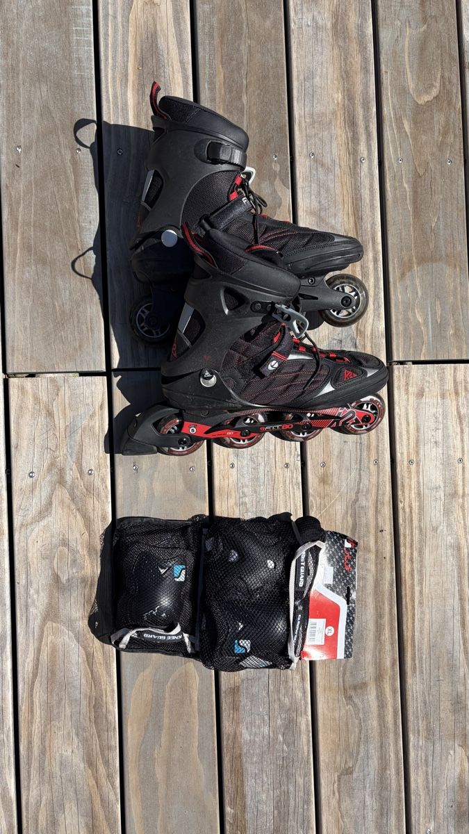 K2 Pattini in linea & Pattini a rotelle: Inline skates Herren + Hand/Knie/Ellenbogen-schoner  – Usato da Stein AG venduto da BIBI2007