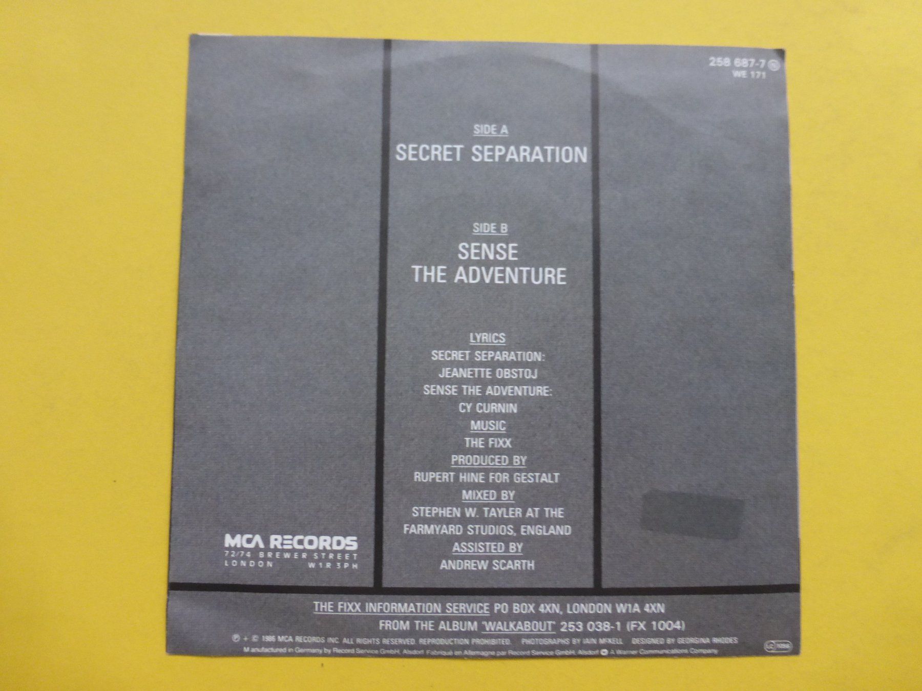 Dischi in vinile: The Fixx – Secret Separation – Usato da Zürich venduto da Swiss57 1