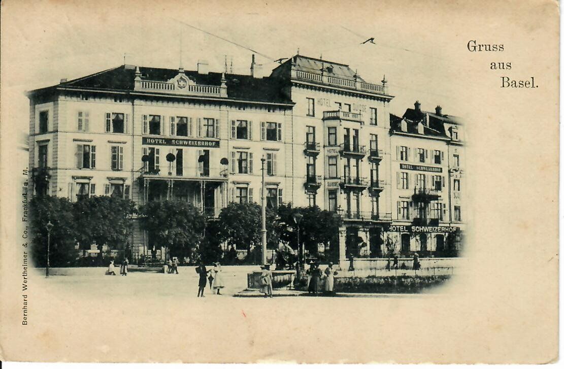 Ansichtskarten: Gruss aus Basel - Hotel Schweizerhof – Gebraucht aus Hochdorf von Ziegel-16