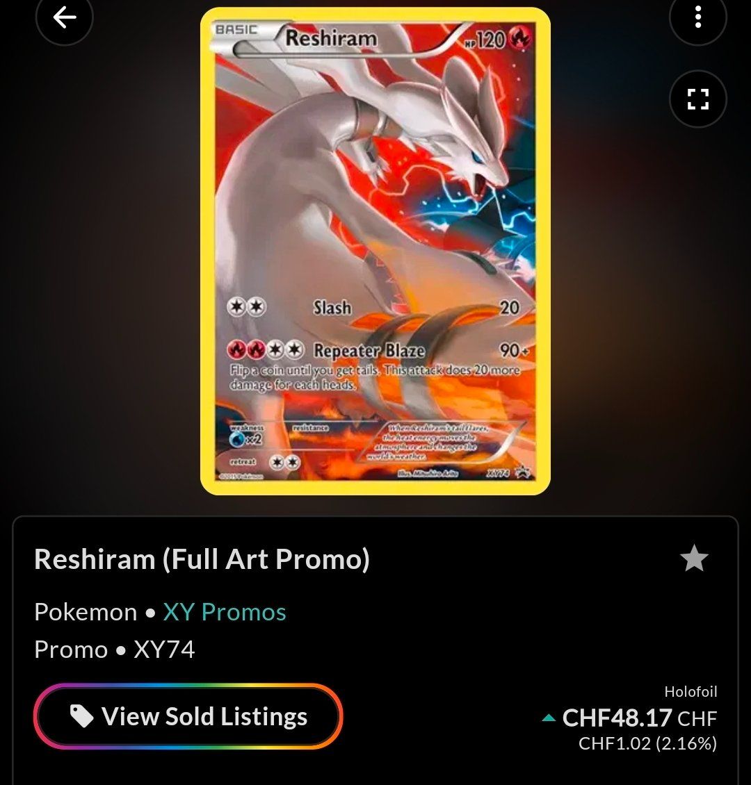 Pokémon Carte collezionabili: Reshiram XY Promos – Usato da Mendrisio venduto da Tobler. 2