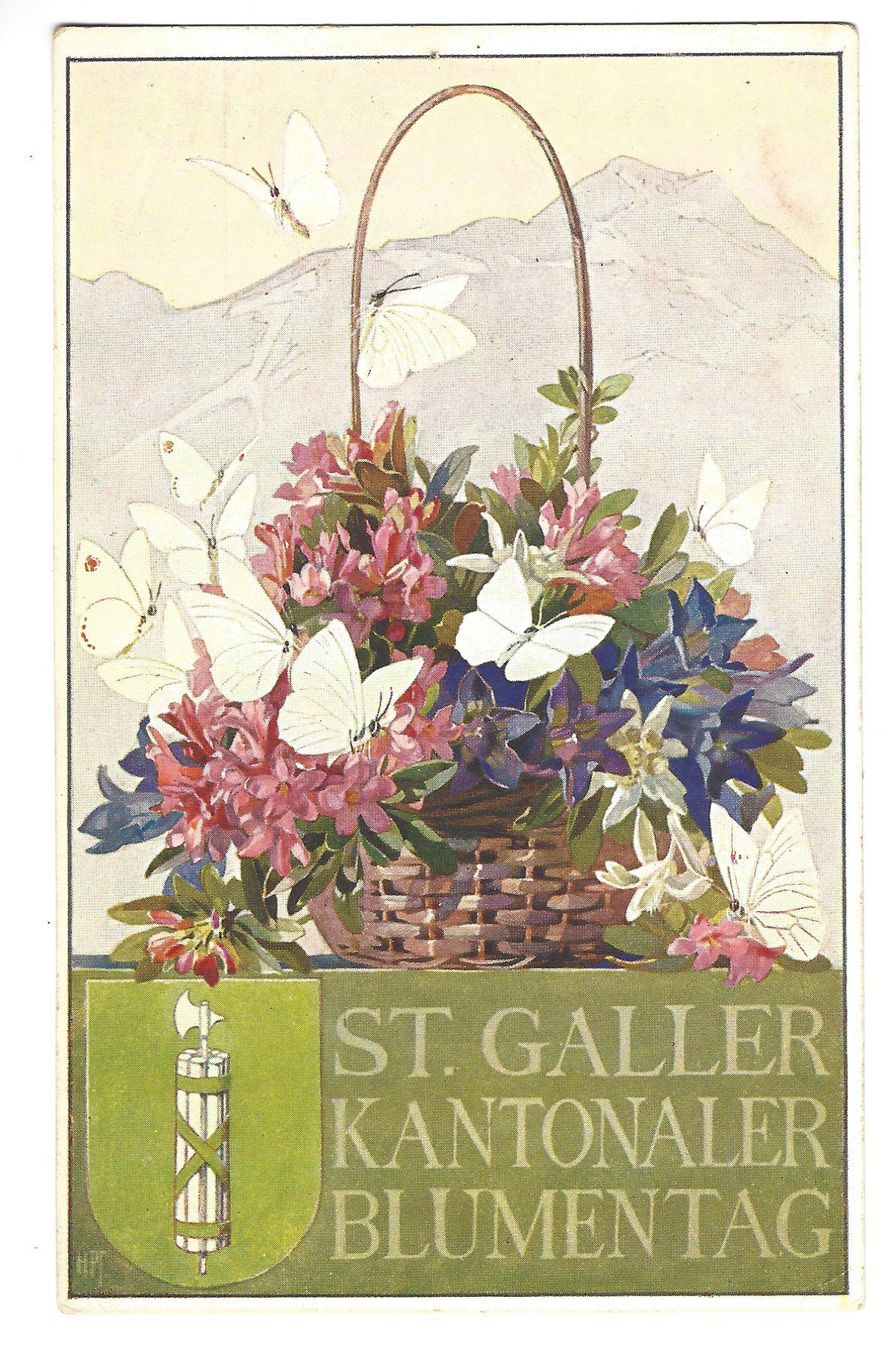 Cartoline postali: St. Galler Kantonaler Blumentag Postkarte 1911 – Usato da Frauenfeld venduto da Astra13