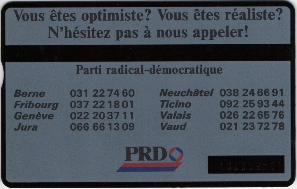 Schede telefoniche: 2 CHF PRD - seltene Schweizer Kunden Taxcard – Usato da Eglisau venduto da Chperfins 1