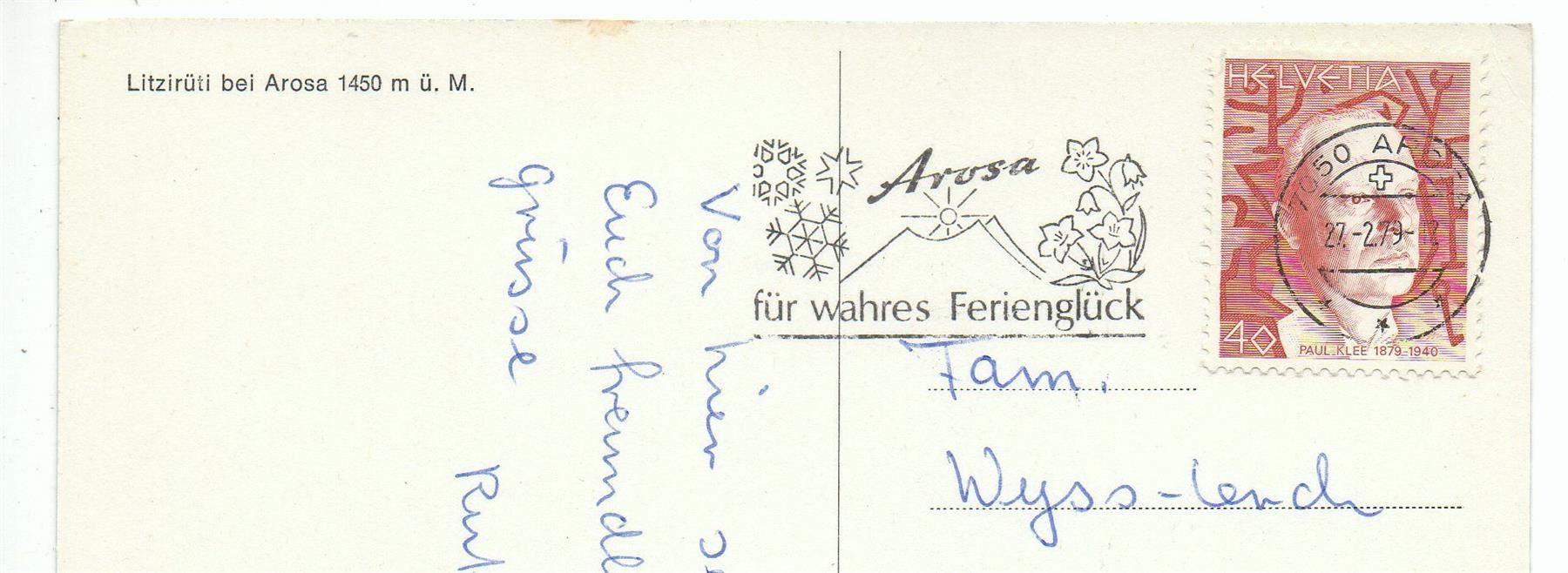 Ansichtskarten: LITZIRÜTI bei Arosa – Gebraucht aus Jona von philajona 1
