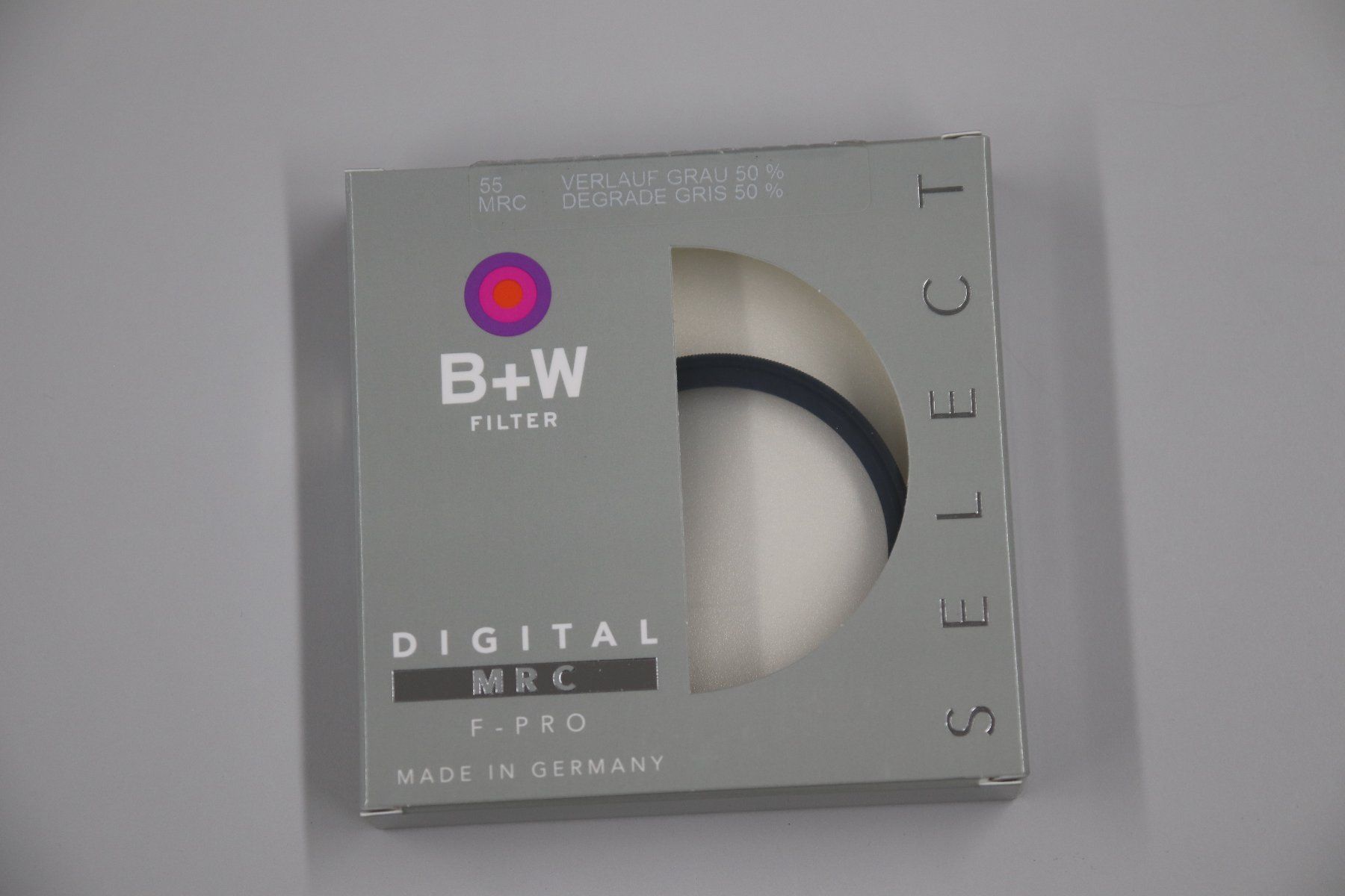 Filtri: B+W Filter 55mm Grau Verlauf 50% – Nuovo e nell'imballaggio originale da Zofingen venduto da OWYSSAG
