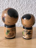 Poupées Kokeshi japonaises bois deux pièces bon état