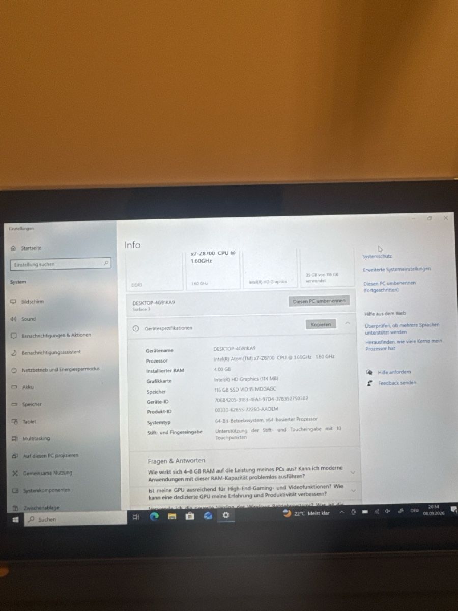 Microsoft Notebook: Sie bieten auf ein Microsoft Surface 3 1645 10.8" Tablet  – Usato da Neuenhof venduto da aun_n8js 2