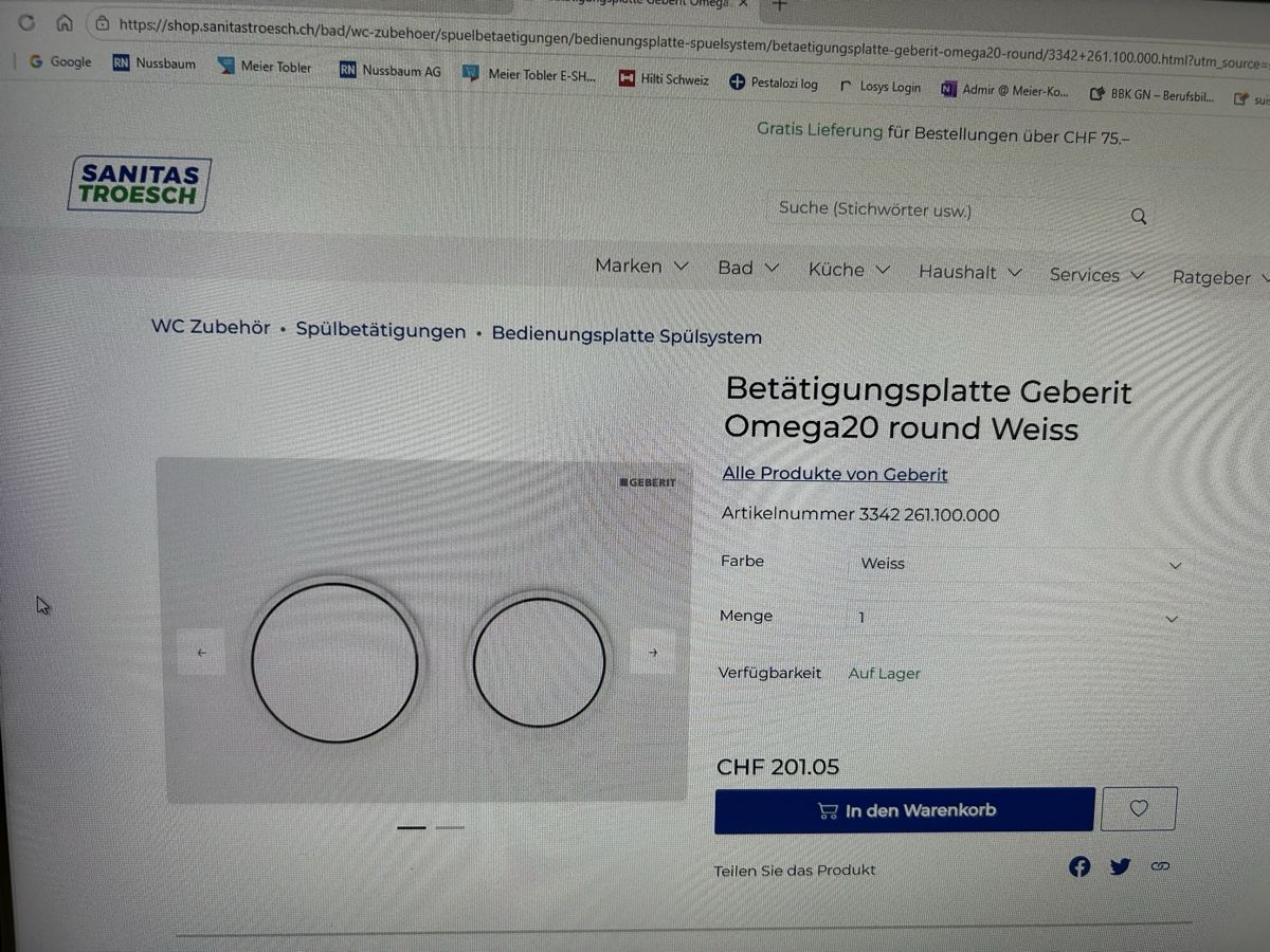 Servierplatten: Betätigungsplatte Geberit Omega  – Neu und originalverpackt aus Bachenbülach von smoki-2019 1