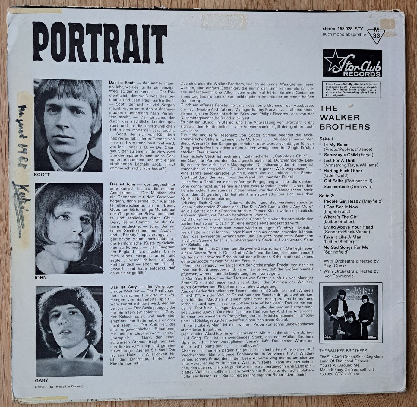 Dischi in vinile: The Walker Brothers - Portrait – Usato da Meggen venduto da Ricardokoch 1