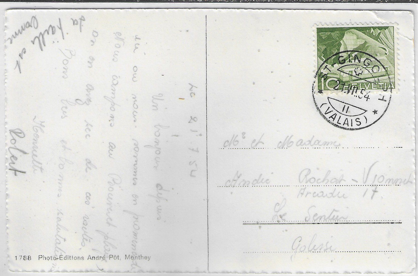 Cartoline postali: St. Gingolph - Vue generale – Usato da Ettingen venduto da Kartenplanet 1