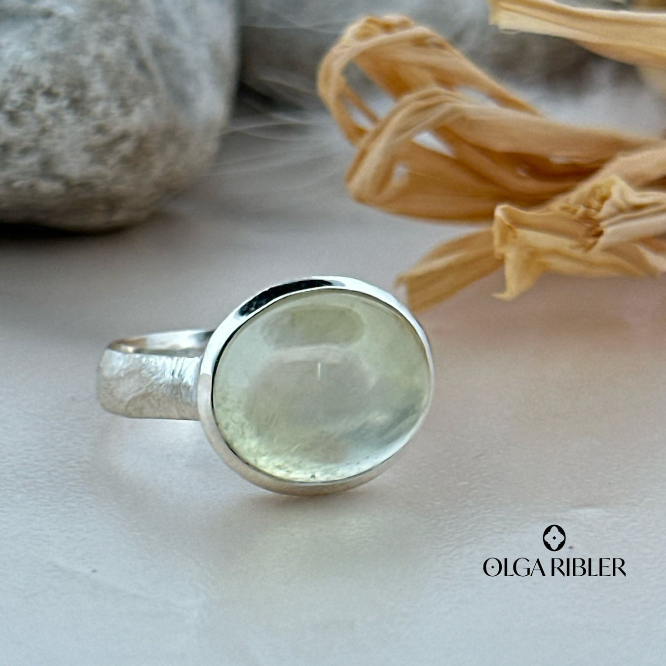 Olga Ribler Anelli: Massiver Ring mit Prehnit – Sterling Silber Ringgrösse 55 – Nuovo (secondo la descrizione) da Luzern venduto da byolgaribleroutlet 5