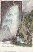 Ansichtskarte obere Reichenbachfall und Reichenbachbahn