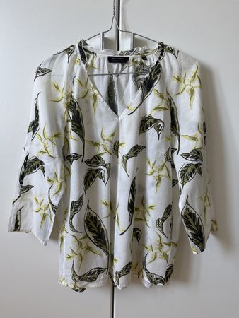 Marc O'Polo Bluse Baumwolle Gr. 34 Floral Bloggerstyle
