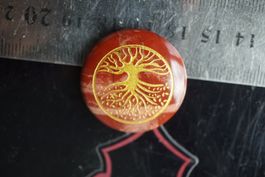 Jaspis rot Disc 30x6mm "Baum des Lebens" inkl porto