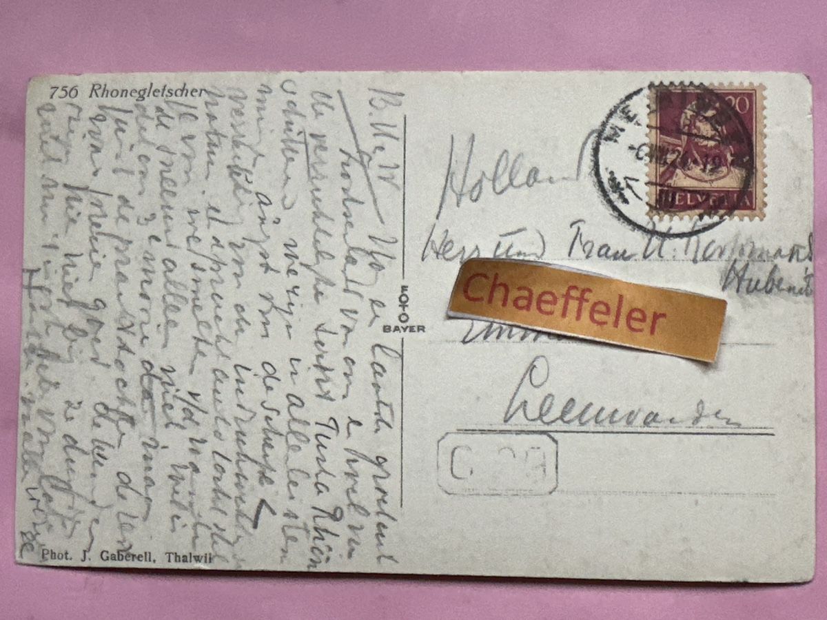 Ansichtskarten: 1924  756 Rohnegletscher – Gebraucht aus Zürich von Chaeffeler 1