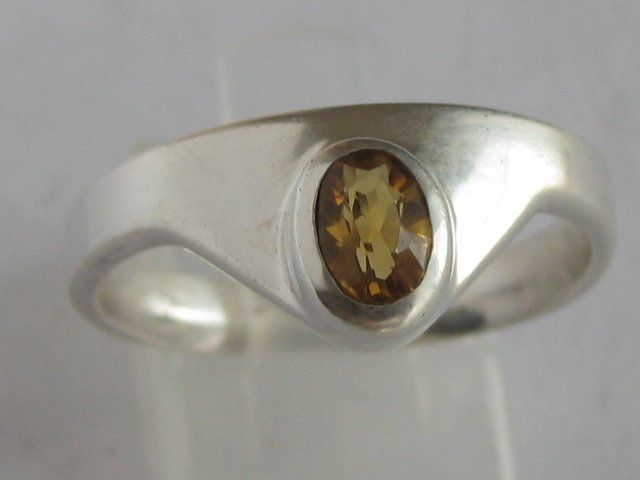 Anelli: Vintage Ring Silber 925 Citrin / Gr. 60+ – Usato da Ermatingen venduto da Decovin 2