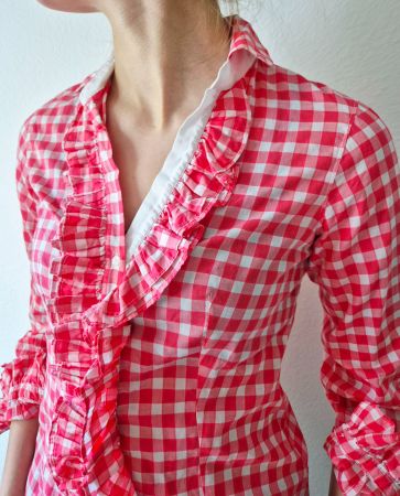 BAGUTTA HEMD BLUSE TUNIKA S 36 ROSA WEISS KARO VICHY,  TOP