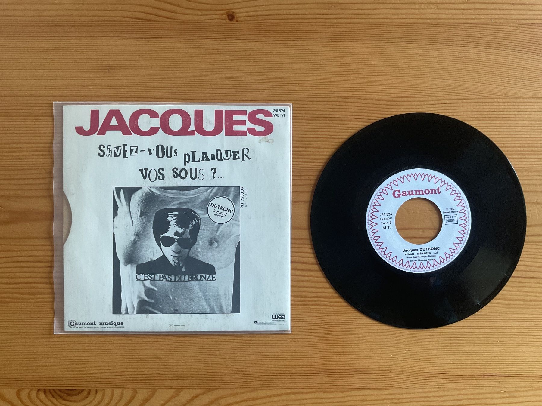 Dischi in vinile: Single 7’’ - Jacques Dutronc / savez-vous planquer vos sous – Usato da Ocourt venduto da ocourtois 1