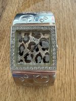 Guess Damenuhr Armbanduhr silberfarben Zirkonia Leopard
