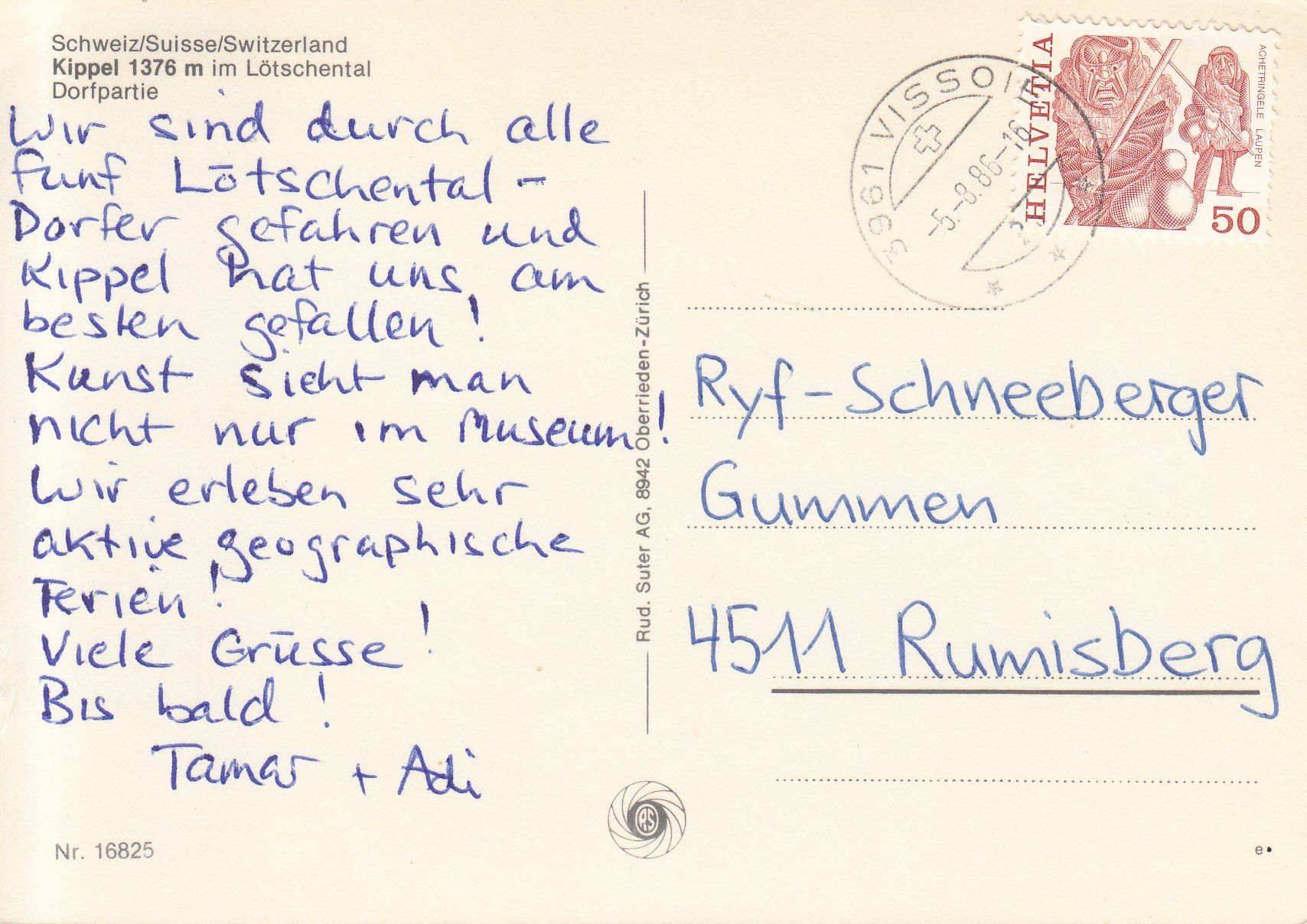 Ansichtskarten: Kippel 1986 – Gebraucht aus Bürglen TG von StampGraf 1