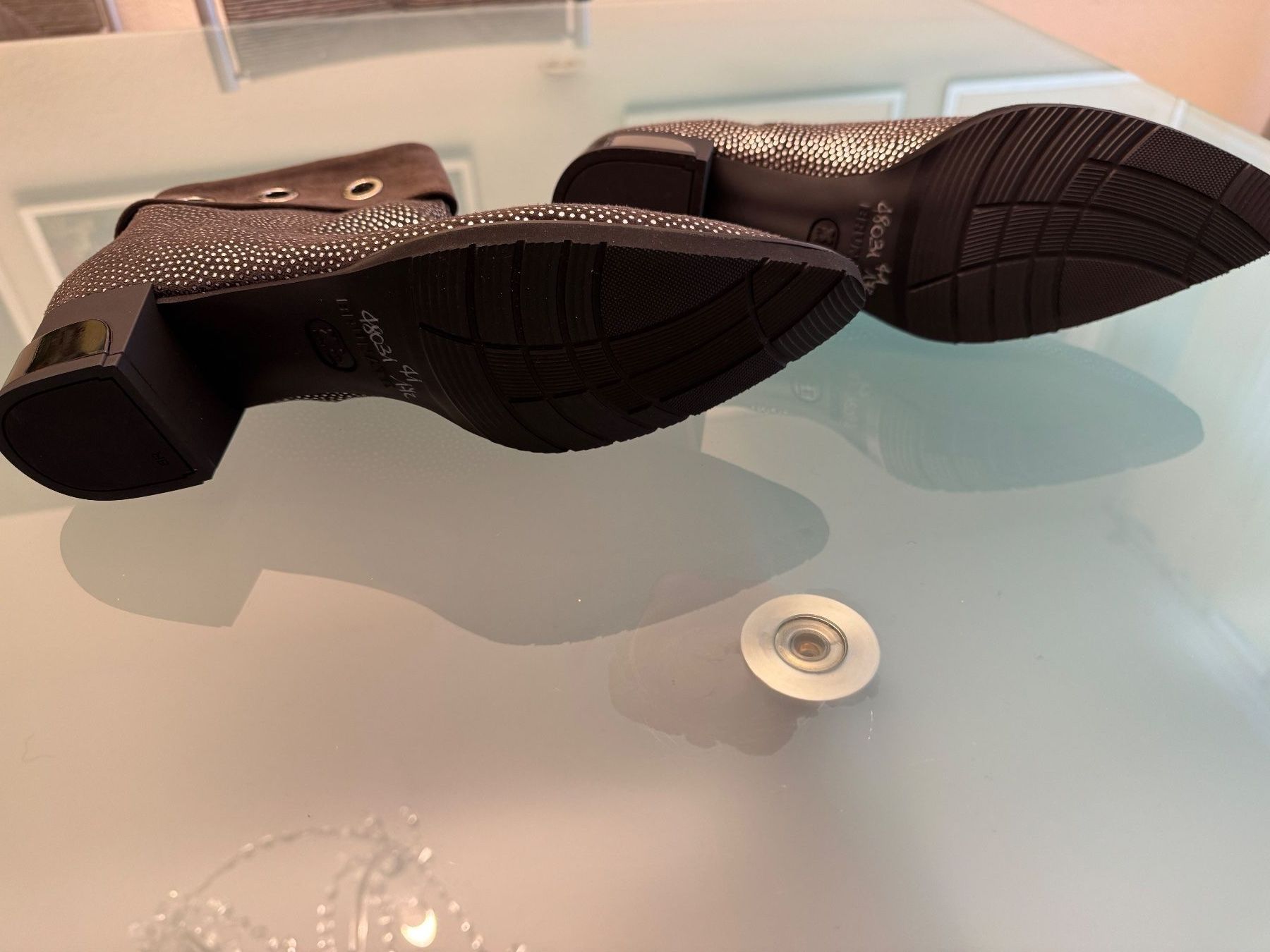 Brunate Scarpe da donna: Damen Stiefeletten Leder mit Glitzer – Nuovo (secondo la descrizione) da Unterägeri venduto da Jr61 4
