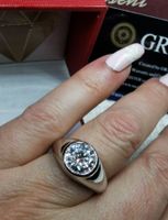 Bague argent avec diamant de moissanite de 2 ct certifié GRA