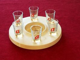 Appenzeller Shotgläser 2cl, 6x mit passendem Serviertablett
